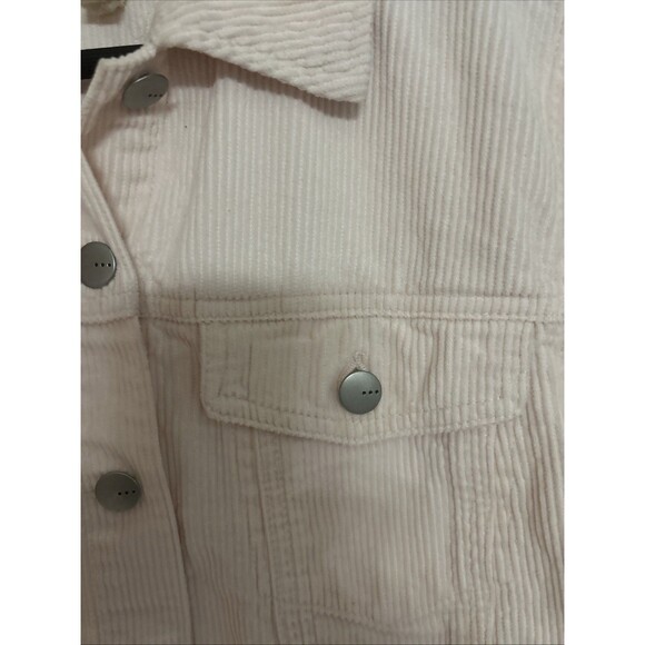 Women's Tgla cropped soft corduroy jacket light pink long sleeve Size Small - Picture 3 of 8